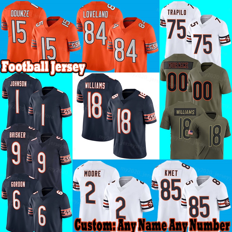 15 Rome Odunze Football Jerseys 18 Caleb Williams 84 Colston Loveland Montez Sweat Tyrique Stevenson Tyson Bagent D&#039;Andre Swift Devin Duvern-image-924730872