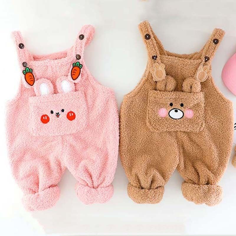 w458 Clothing Sets Children Autumn Winter Longsleeve Set Boys Warm Casual Clothes Baby Girl Sweater Plus Velvet Thick Cartoon Overalls 2Piece-image-1078267067