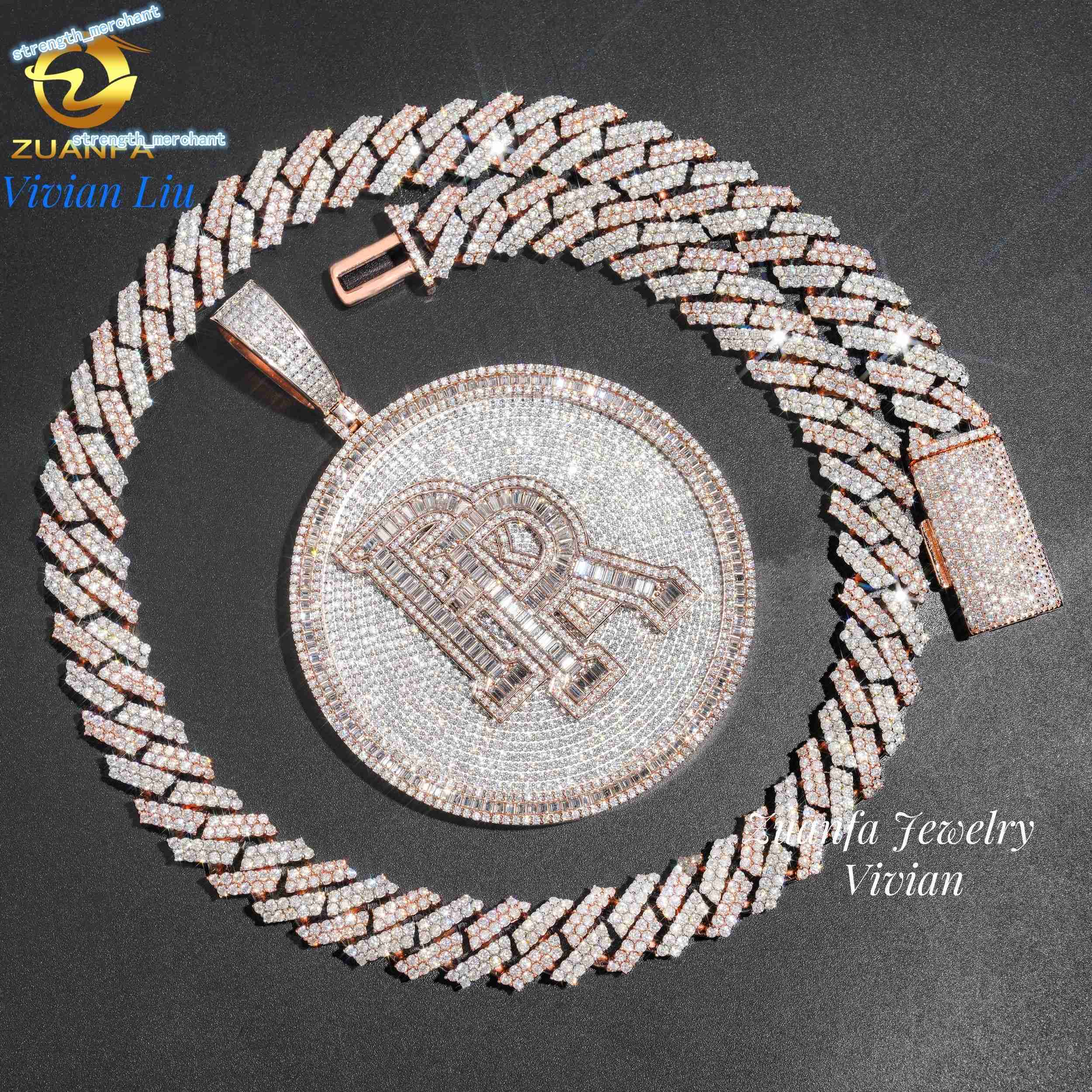 Sterling Silver 925 Pendants Vvs Moissanite Lab Diamond Custom Hip Hop Iced Out Chain Letter Name Pendant
