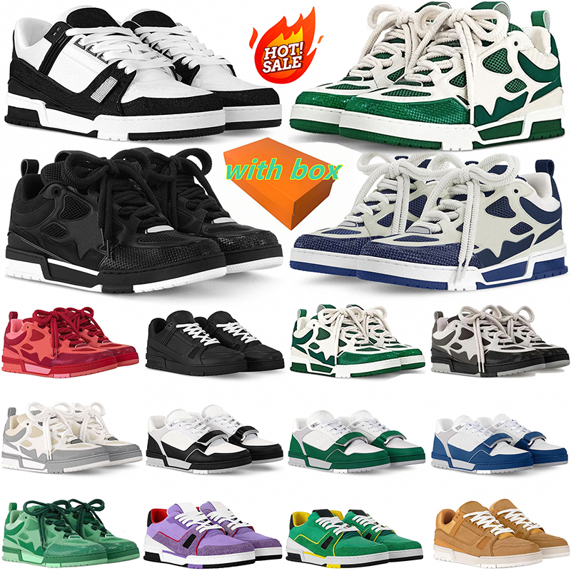 Free Shipping With Box dustbag Designer casual skate sneakers shoes platform chaussure for mens womens black white men women trainers scarpe luxu-image-966480376