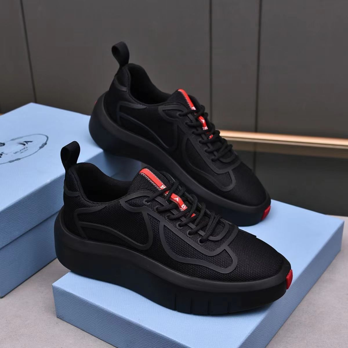 Luxury Brand Casual stylish Men Thick bottom Skateboard Shoes Macro Re-Nylon & Brushed Leather Comfort Man Outdoor Walking Designer Shoe With Box EU