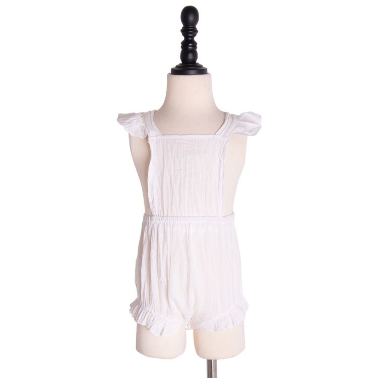 K477 Baby Romper Summer Jumpsuit_ Ruffle Sleeve INS Girl Climbing Clothes Boutique Fashion Childrens-image-1078387261
