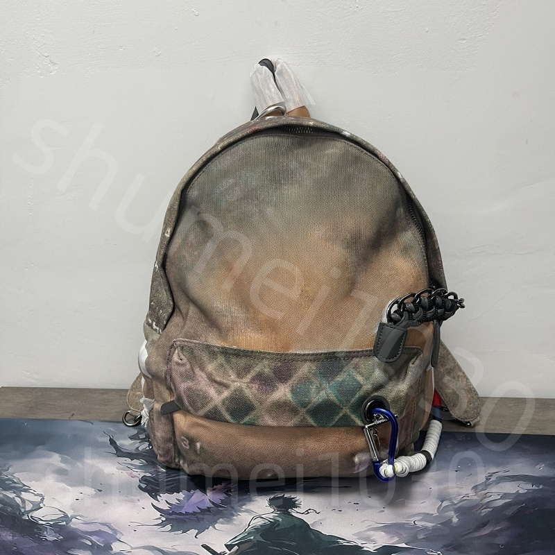 Sac à dos de styliste de haute qualité pour femmes et hommes, sac à dos de voyage classique en toile enduite avec parquet en cuir, randonnée