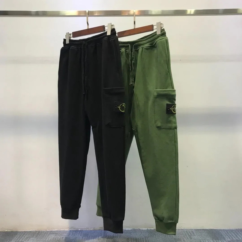 Trendy Stone Casual Pants Unisex Loosefit Comfortable Mens Womens Solid Color Map Pin n Fashionable 241031