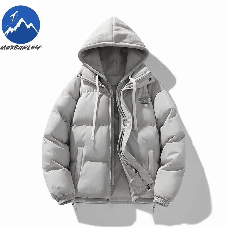 Mens Winter Jacket Korean Trendy Thickened 2piece Hooded Bread Padding Coat Womens Japanese Warm Cotton Padded Jacket 250929BJ