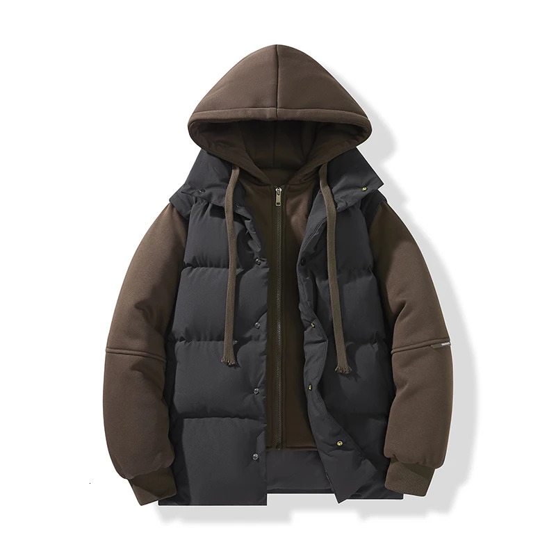 Outdoor Streetwear Warm Thick Bread Jackets 2 PC Cotton Padded Jacket Autumn Winter Mens Casual Thickened Warm Parkas 250929BJ