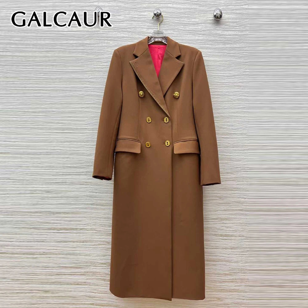 GALCAUR Solid Spliced Double Breasted Chic Jacket Female O Neck Sleeveless Loose Streetwear Womens Jackets Fashion Autumn Style 250929BJ