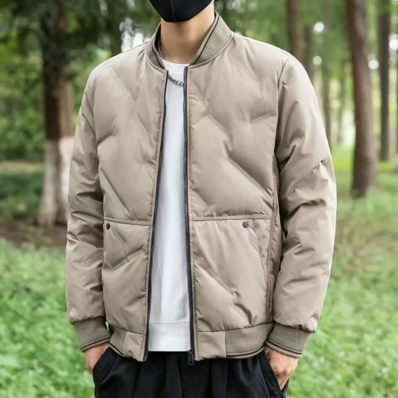 Mens thick waterproof jacket bread jacket windproof jacket warm coat casual jacket plus size winter autumn 250929BJ