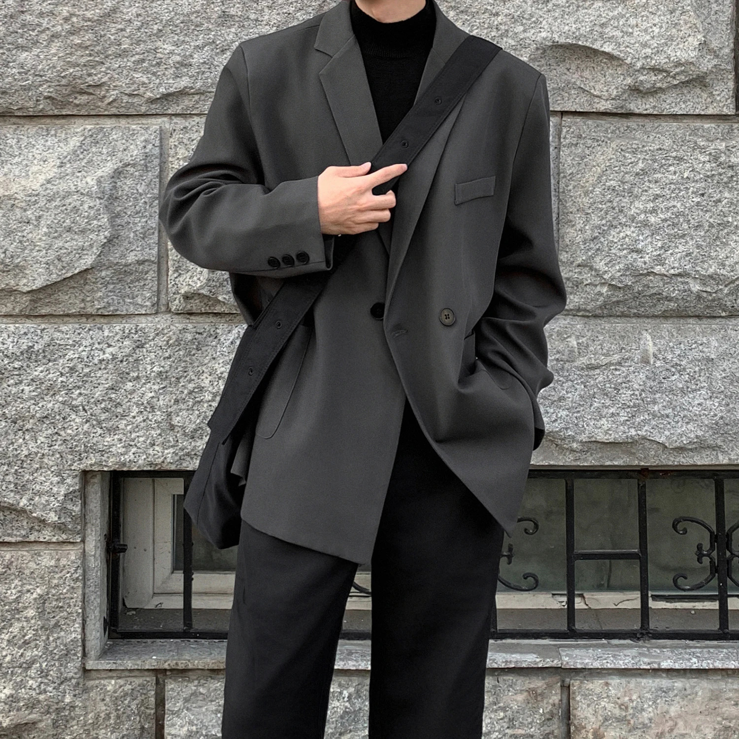 Spring Summer Men Formal Blazers Men Korean Fashion Loose Casual Dress Jacket Men Harajuku Social Suit Jacket Clothing 250929BJ