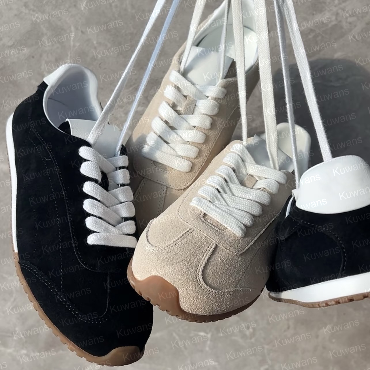 Designer Sunset Sneakers Chaussures Casual Chaussures Tennis Sneaker pour femmes Trainers en daim Sneakers Flats Sports Fall Fall Flat Taille 35-