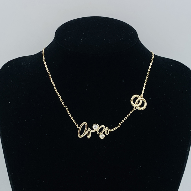 Collier de perles de cristal Pendentifs Mode Femmes Plaqué Or Colliers De Cuivre Chaîne Ras Du Cou Designer Lettre Pendentif Sceau En Acier Bijou