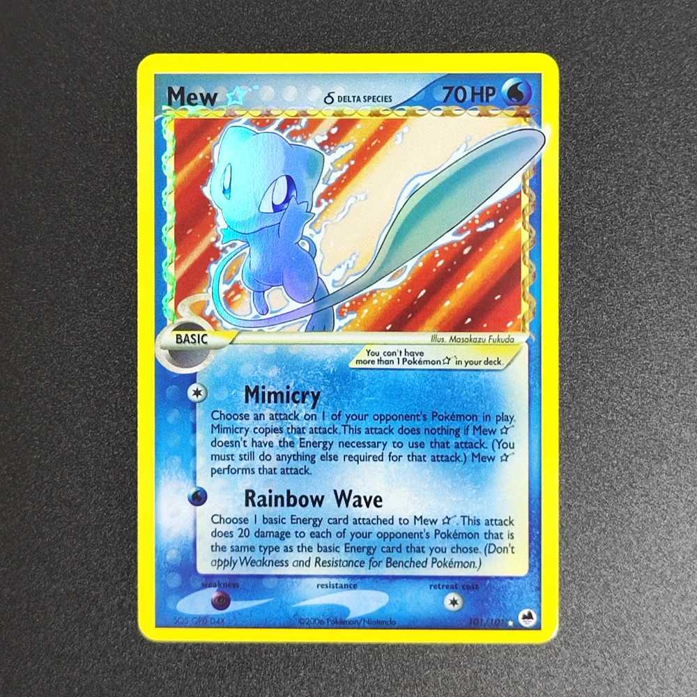 Self Made English Mew Gold Star Delta Species 101 Dragon Frontiers Hobby Collection Card Toy Gift L2510075EW4-image-1078580605