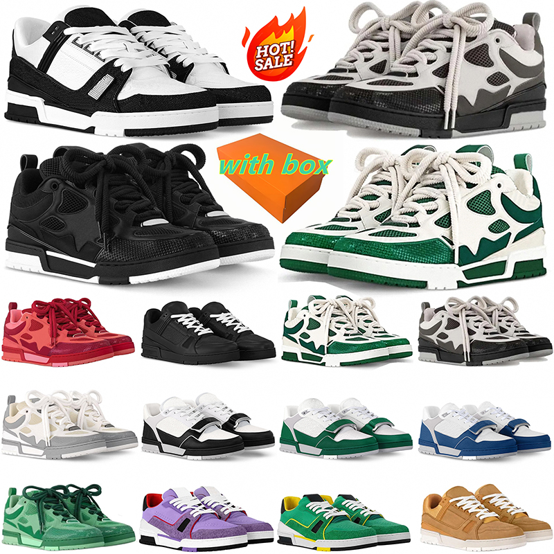 Livraison gratuite avec boîte à poussière Designer Designer Casual Sakate Sneakers Chaussures Plateforme Chaussure pour hommes Black Red Green Me
