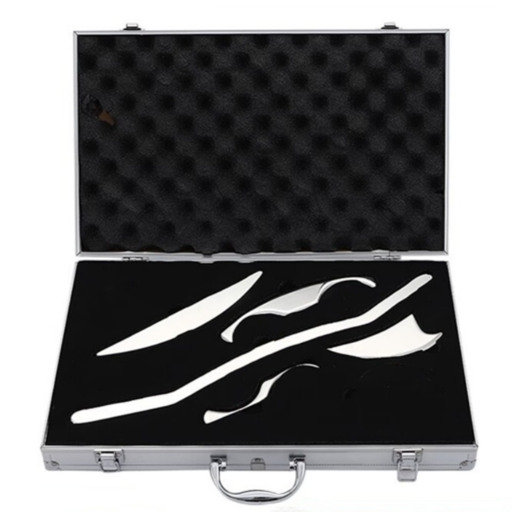 DAP by Air Stainless Steel Facia Knife Set for Myofascial Release with Five-Piece Storage Case Aluminum Box 316 thickness 8mm-image-1078778479