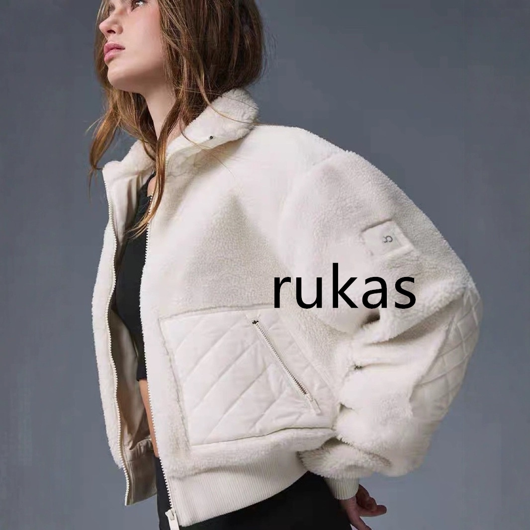 Winter Women Coat Autumn Winter Fashion New Lamb Fleece Jacket Splicing Simcoe Short Jacket Coat Female Thickened Warm Stand Collar Outerwear Coats