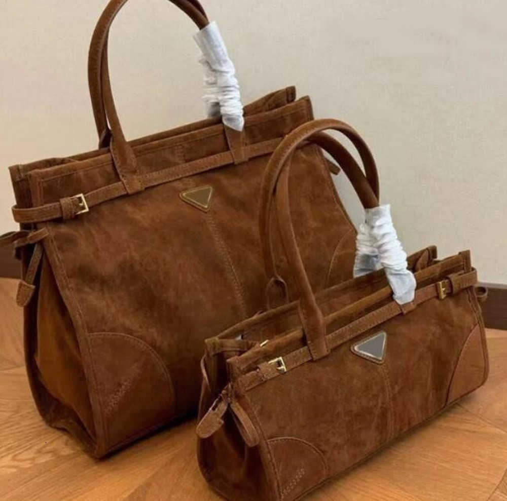 Shoulder Bags Suede Brown Shoulder Bag Womens Designer Totes Bag Soft Lux Leather Handbag Casual Mens New Tote2025