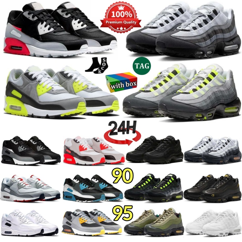 Chaussures de créateurs Chaussures de course 90 95 Triple Black White Waves Next Nature OG Neon Tour Jaune Midnight Navy PRM Pink Beam Cuir Class