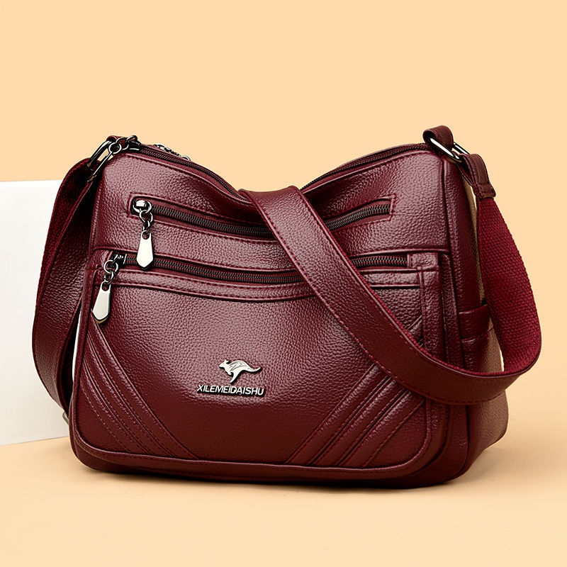 2025 new hot middle-aged mother women's bag shoulder bag new simple and fashionable crossbody bag Korean version trendy PU small square bag fre