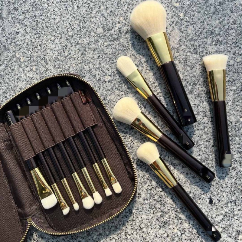 Lot de 12 cadeaux de fête : ensemble de luxe de pinceaux cosmétiques pour application sur la peau des lèvres, du fard à paupières