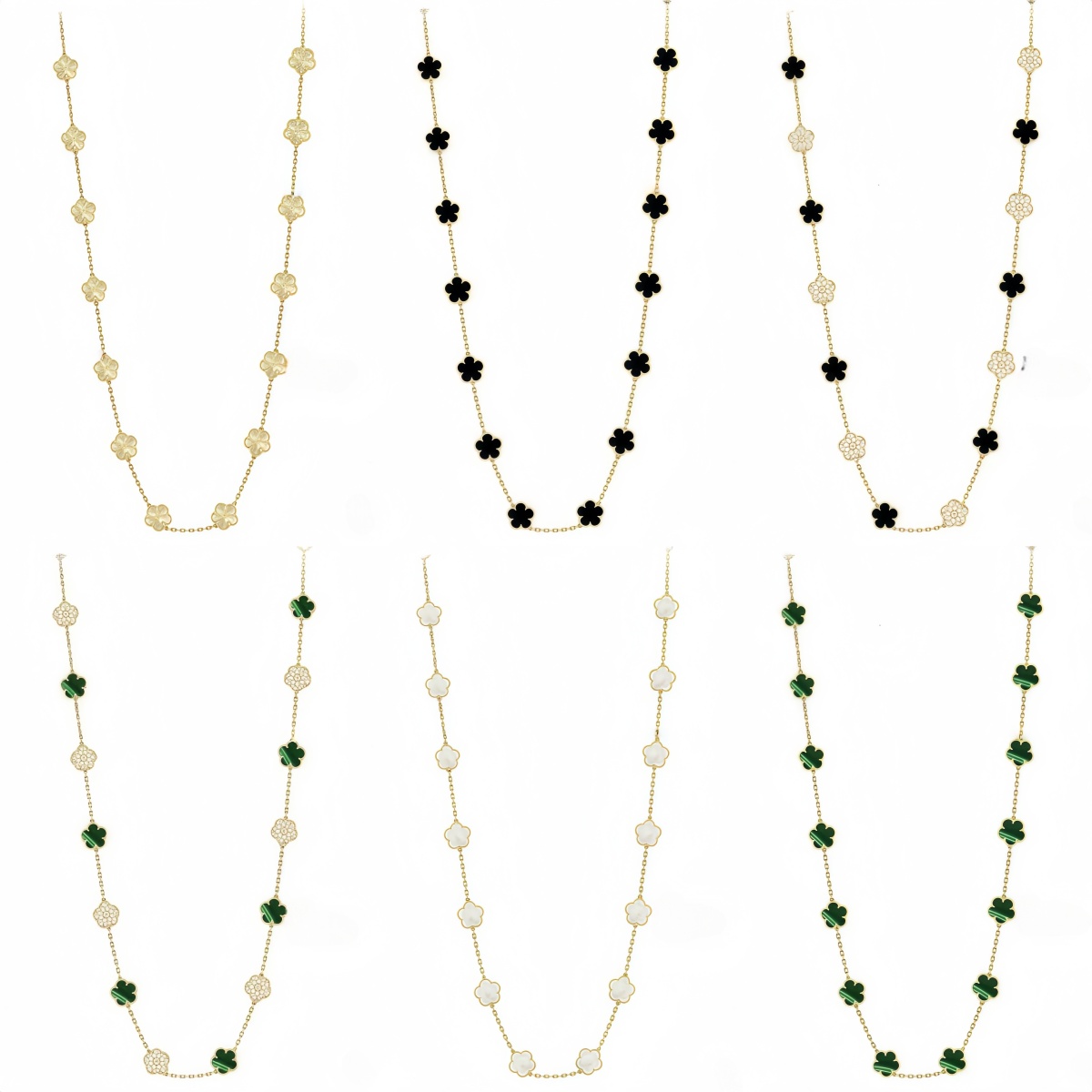 Collier de luxe trèfle bijoux de créateur collier de créateur femmes longue chaîne de pull classique nacre cadeau de saint valentin collier de fl