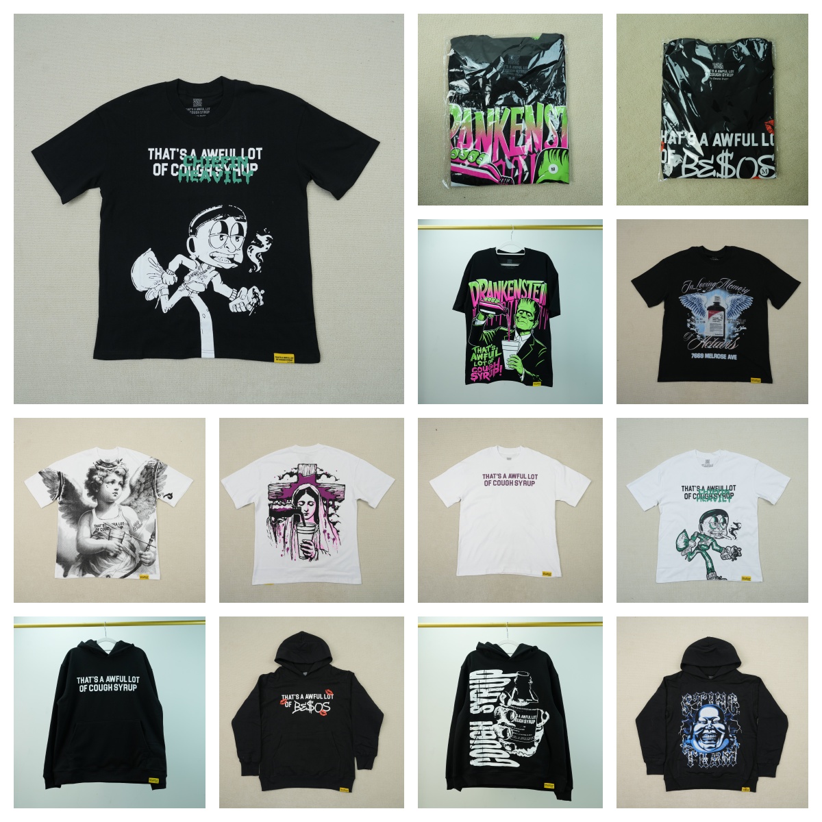 Multi Styles Designer T Shirt Men Hoodies Summer Shorts Cough Syrup Shirts Thats A Awful Lot Of Caugh Syrup Shirt Tshirt Mens Top Quality Stylish Te