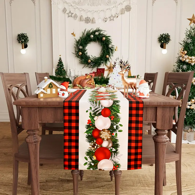 Nouveau chemin de table de noël en tissu décoratif d'atmosphère imperméable, anti-poussière et résistant à l'usure
