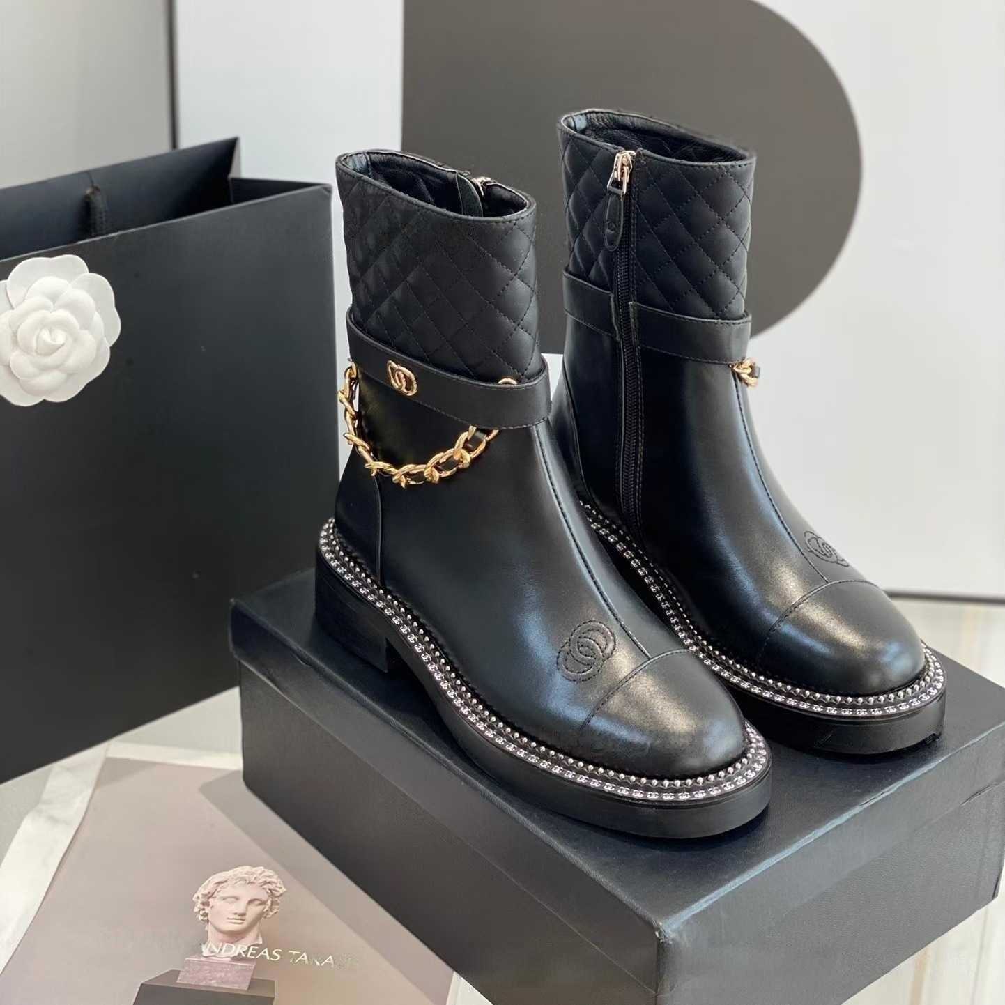 Style matelassé chaîne bottines automne hiver femmes nouvelle hauteur augmentant talon épais polyvalent Chelsea bottes