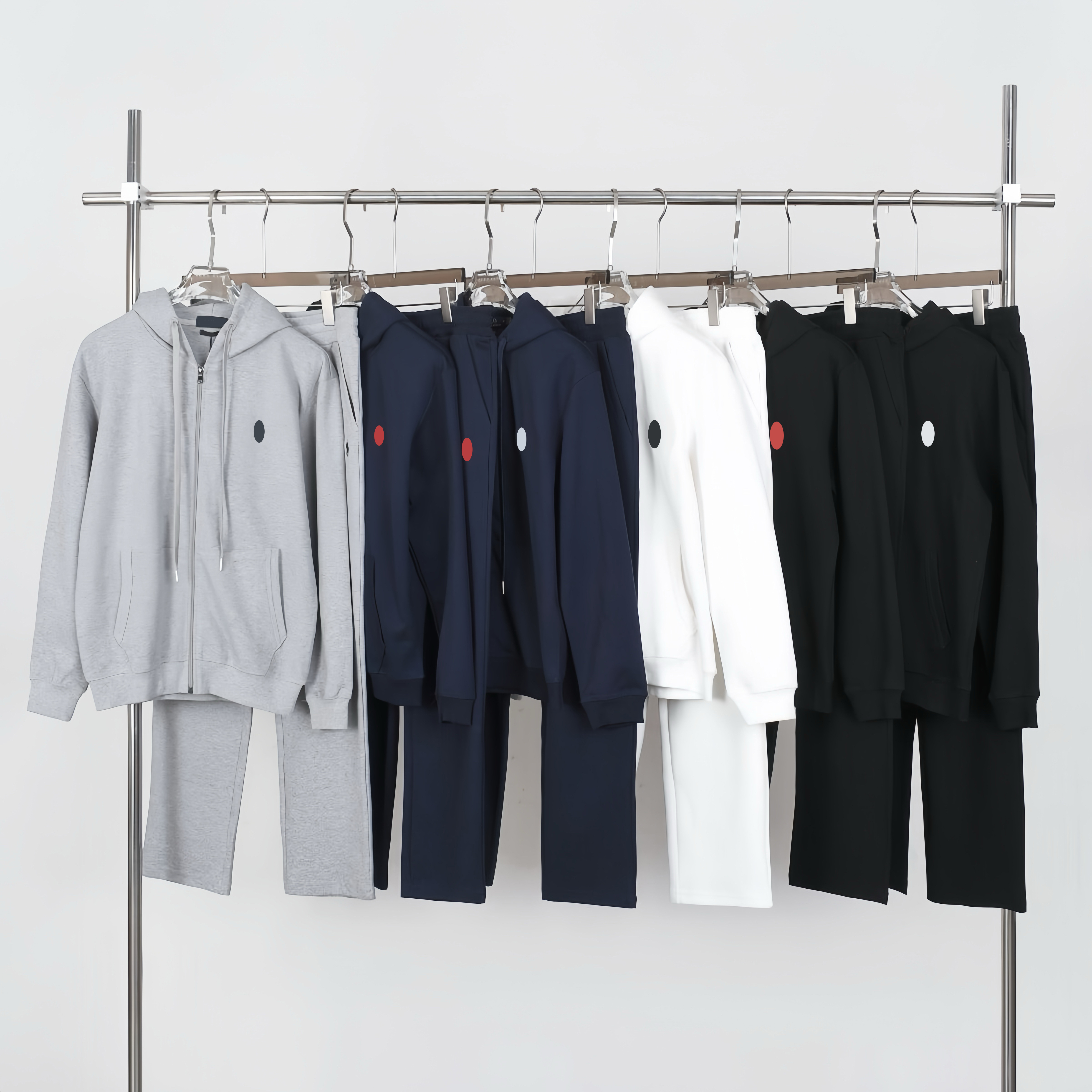 Mens Polo Hoodies Tracksuit Set Zip Up Hoodie Men Hoody Designer Pullover Cotton Horse Long Sleeve Hooded Woman Sweater Grey Hoodie Designer Joggers