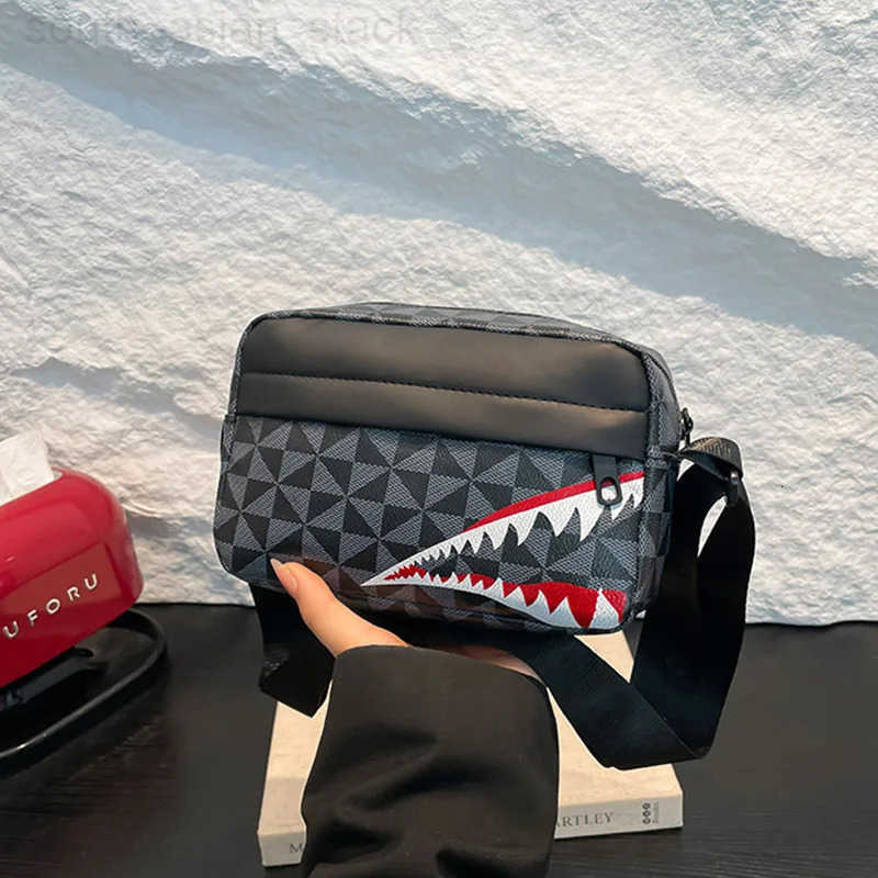 Creative Shark Mouth Simple Coin Purse Mobile Phone Casual Fashion Crossbody Large Capacity Small Square Bag Z251009
