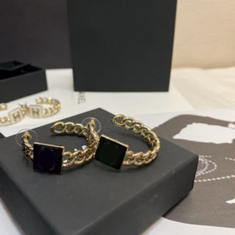 Boucles d'oreilles créoles de luxe pour femmes, bijoux élégants, accessoires pour fêtes, cadeaux avec boîte cadeau W