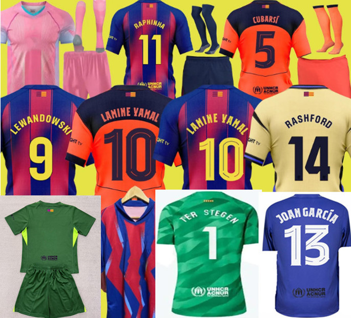 Kids Goalkeeper kit 1# TER STEGEN SZCZESNY soccer jerseys 2026 GAVI football shirt 25 26 LAMINE YAMAL OLMO Football suit-image-908813415