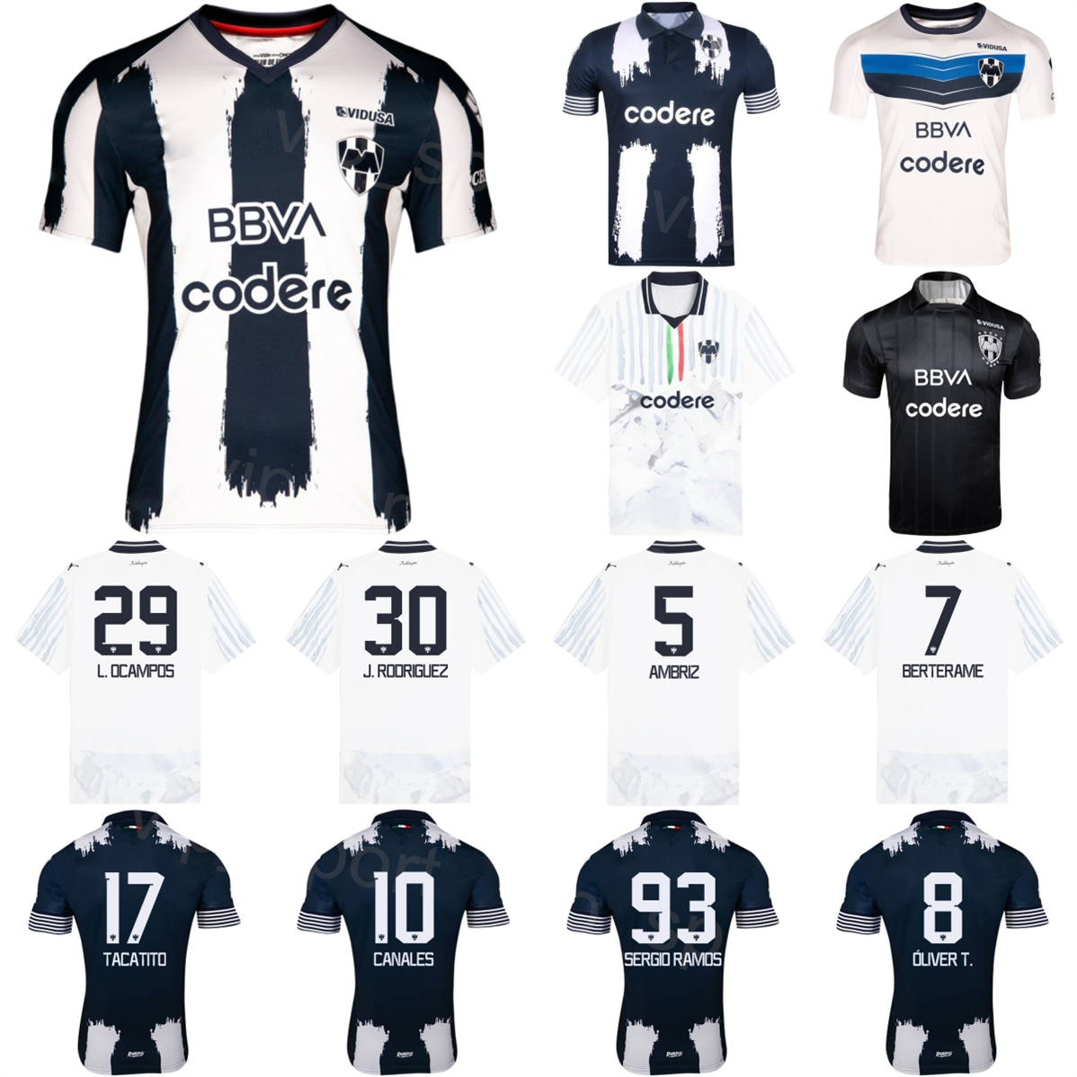 Équipe du club 7 BERTERAME Maillot de football Monterrey 10 CANALES 29 OCAMPOS 8 TORRES 25 MELE 17 CORONA 93 RAMOS 2 CHAVEZ 4 GUZMAN 21 REYES Kit