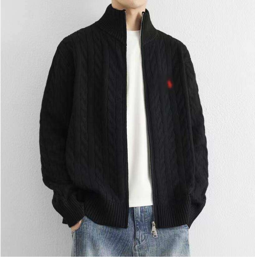 Designer Sweater new Luxury Loose Brand Knit Zipper cardigan men coat Classic Polo Collar Horse Embroidered men Sweaters Fashion Winter men Jacke
