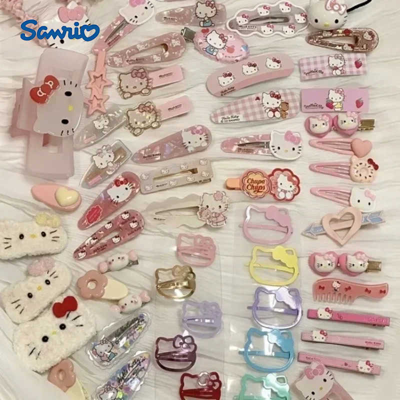 Sanrio 2 pièces 19 pièces 50 pièces ensemble d'accessoires de décoration en épingle à cheveux princesse mignonne pour filles Ins épingle à cheveu