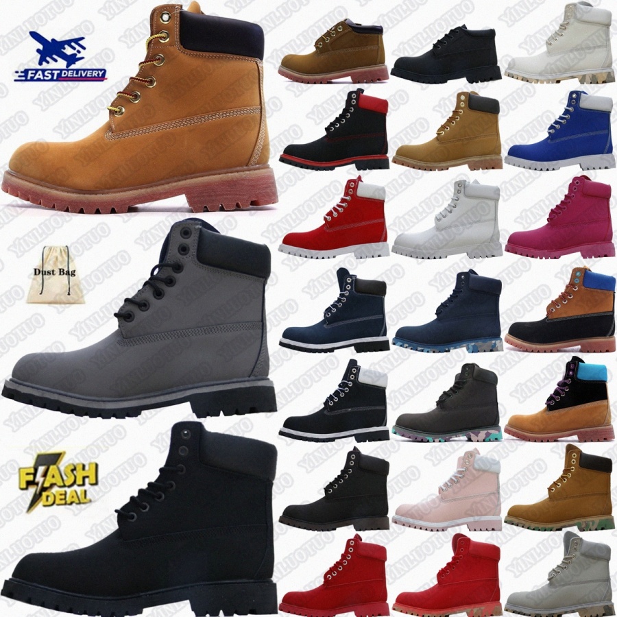 designer boots 6 Premium Waterproof womens boot woman Autumn winter booties bottes botte rain Wheat Black Nubuck Ice Studios Brown Fullft2z#