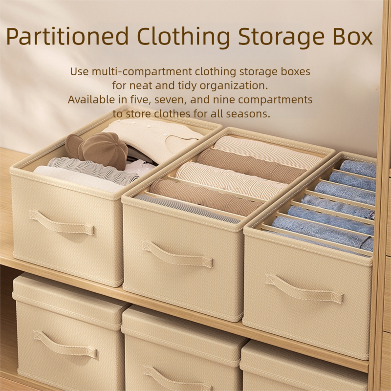 Wardrobe storage box, drawer style hand-held clothes storage box, home classification underwear underwear sorting box, foldable box-image-1079062893