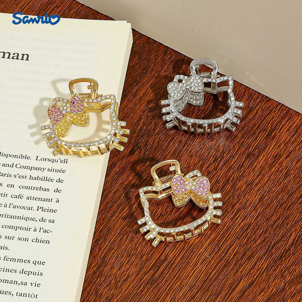 Sanrio 2 pièces griffe de cheveux en forme de Hello Kitty un accessoire de cheveux multifonctionnel griffe de cheveux L251010
