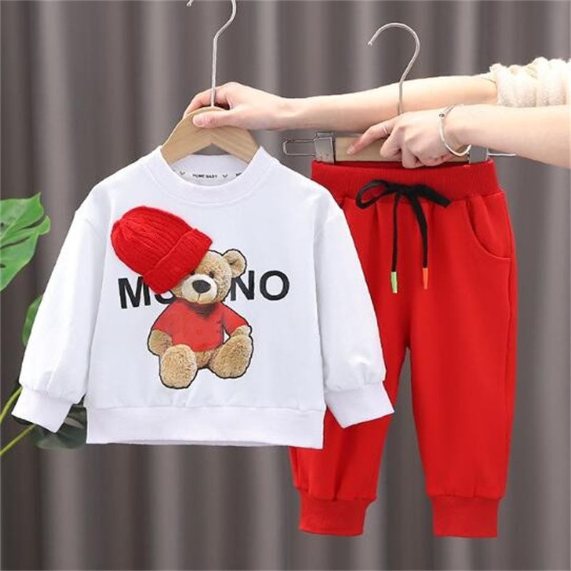 New Arrival Children Clothing Sets Spring Autumn Cartoon Cotton Boys Girls Hoodie Sweatshirt With Pants Two-piece Suit Tracksuit Kids Baby Clothe-image-1096287945