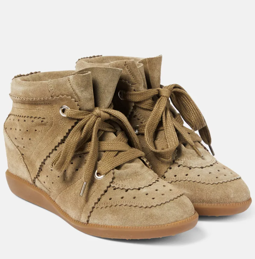Mode d'hiver femmes Bobby daim baskets compensées chaussures daim cuir de veau lacets formateurs confortable luxe dame usage quotidien chaussures