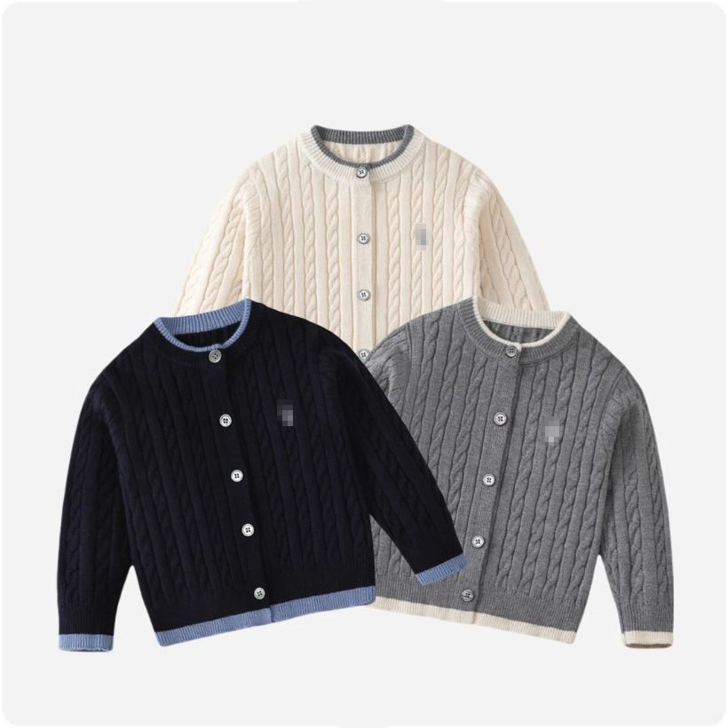 2026 Boy Designer Clothe POLO Kids Boys Autumn Winter Knitted Cotton Toddler Clothing Children Cardigan Sweater For Age hoodie 2-15 Years Outerwe-image-1096967950