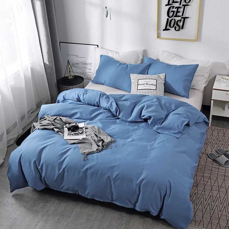 Modern Solid Brushed Duvet Cover Set Queen Soft Durable Home King Size Bedding Set Single Double Comfortable Quilt Cover Sets H251011-image-1079317492