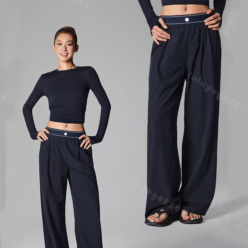 Pantalons de yoga pour femmes Pantalons de créateur à jambes larges Costume Pantalon Pantalon Yoga régulier Taille haute Poursuite Lâche Yogawome