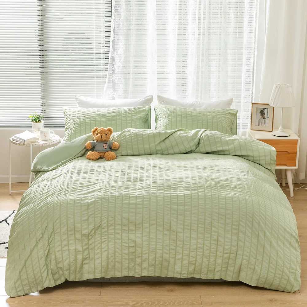 Duvet Cover Bedding Set 200x200 Double King Queen Single Size 2 People 220x240 Nordic Bed Cover 135 Seersucker Quilt Cover H251011-image-1079315834