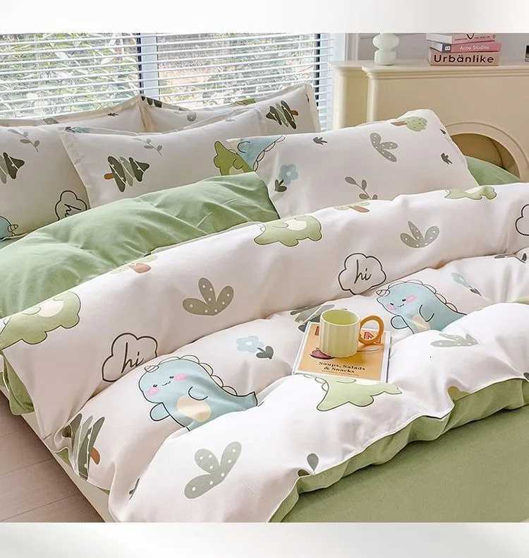 Thickened Insstyle 4piece Bedding Set 100 Pure Skinfriendly Cotton Single Duvet Cover4piece H251011-image-1079310410
