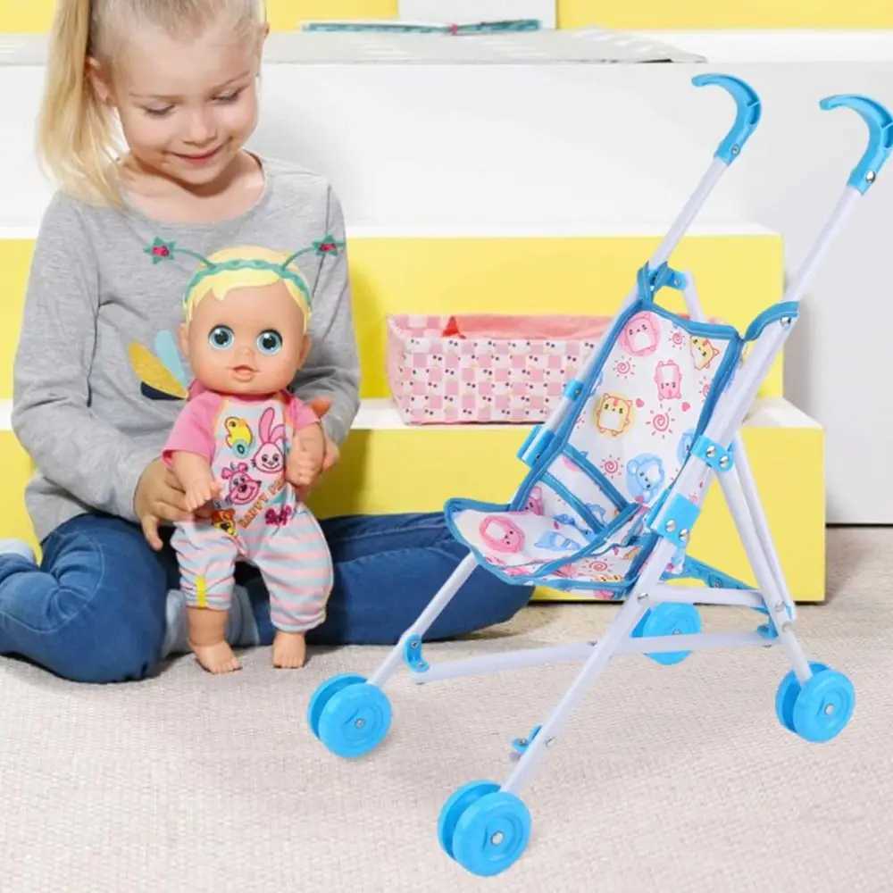 Durable Interactive Dolls Pram Plastic Stable Baby Stroller Pretend Play Toys Doll Stroller for Boys Girls Babies L251009IK3R-image-1079221028