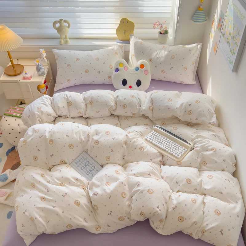 2025 New A Double Yarn Single Quilt Duvet Cover Printed Knitted Cotton Bedspread Skin Friendly Breathable Cartoon Bedding H251011-image-1079315264