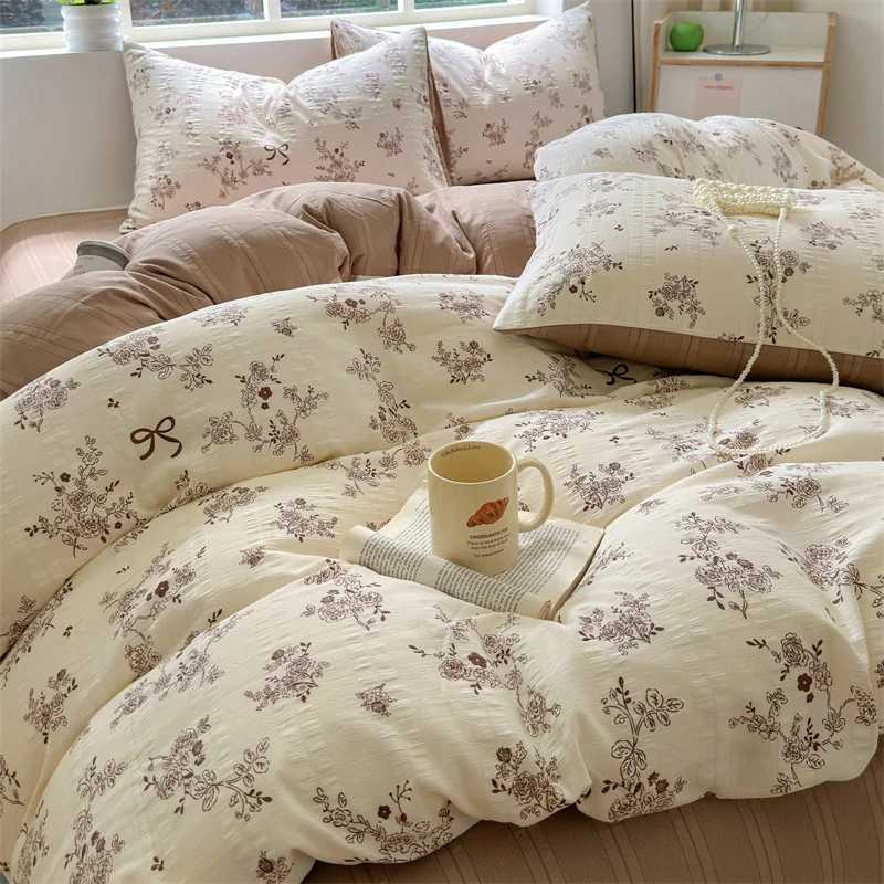 Washed Cotton Bedding Comforter Set case bed sheet Single Full Size Bed Linen Duvet Cover Set QueenKing Double Size H251011-image-1079309444