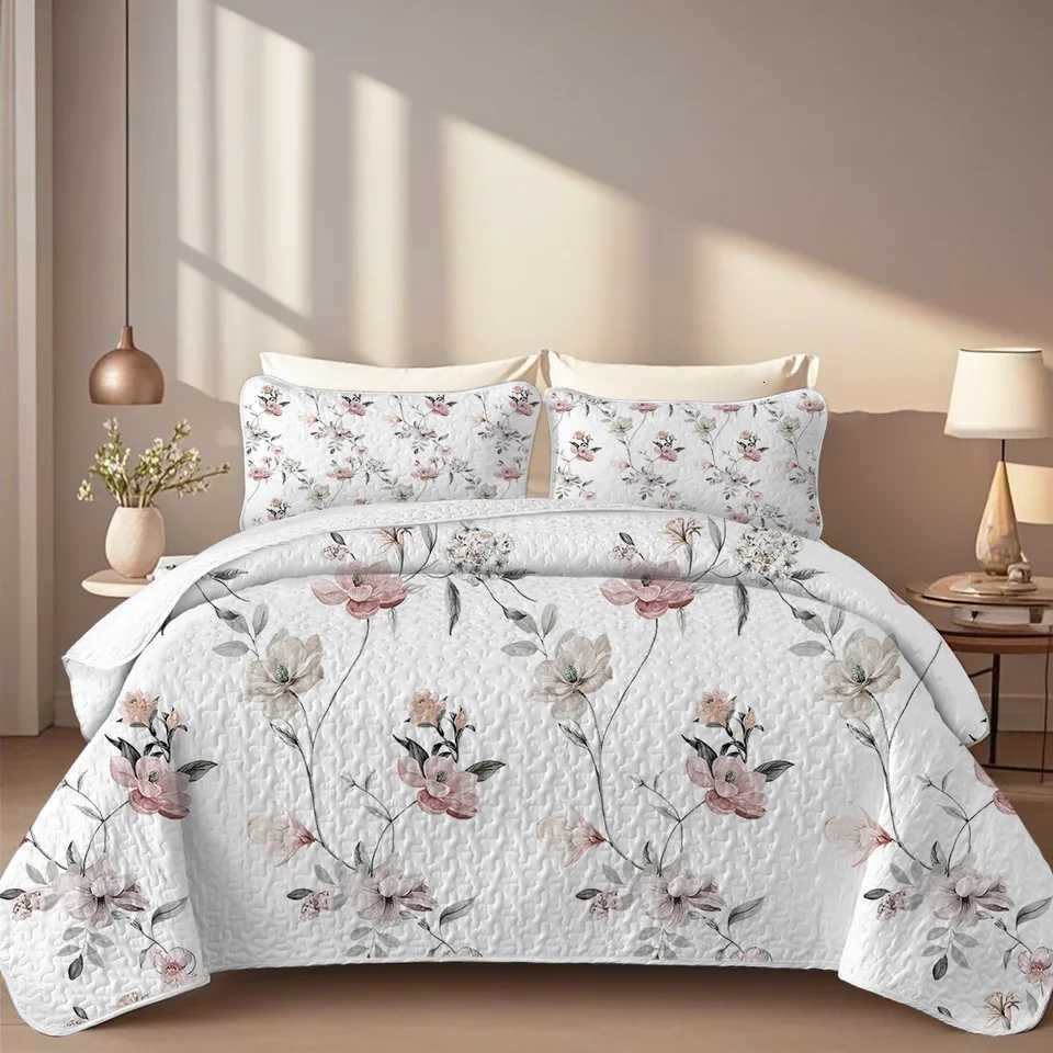 23Pcs Floral Printed Quilt Set Cal King Durable Breathable and Unique Summer Bedding Set Including 1 Quilt 12 case H251011-image-1079313426