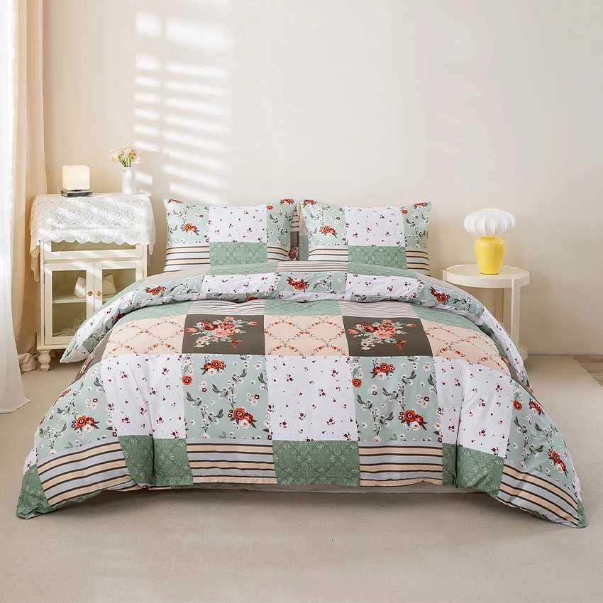 3pcsset Splice Floral Pattern Duvet Cover Set1 Duvet Cover 2 caseSoft And SkinFriendly Duvet Cover Bedding Set For H251011-image-1079317905