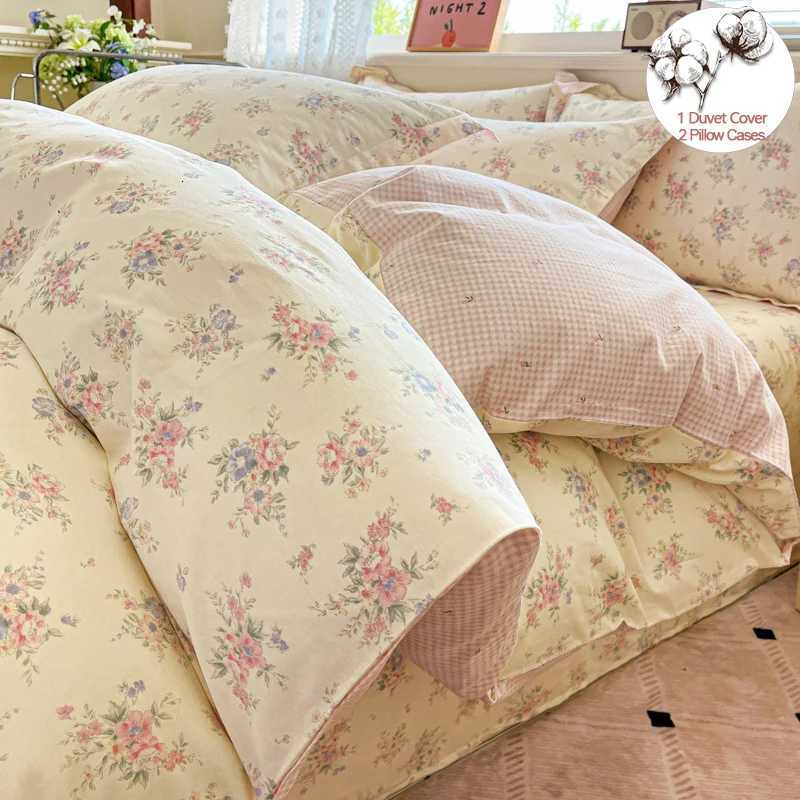 100 Cotton Duvet Cover Set 3pcs Bedding Set 1 Duvet Cover 2 cases Hypoallergenic Comfort Suitable for All Seasons H251011-image-1079310600